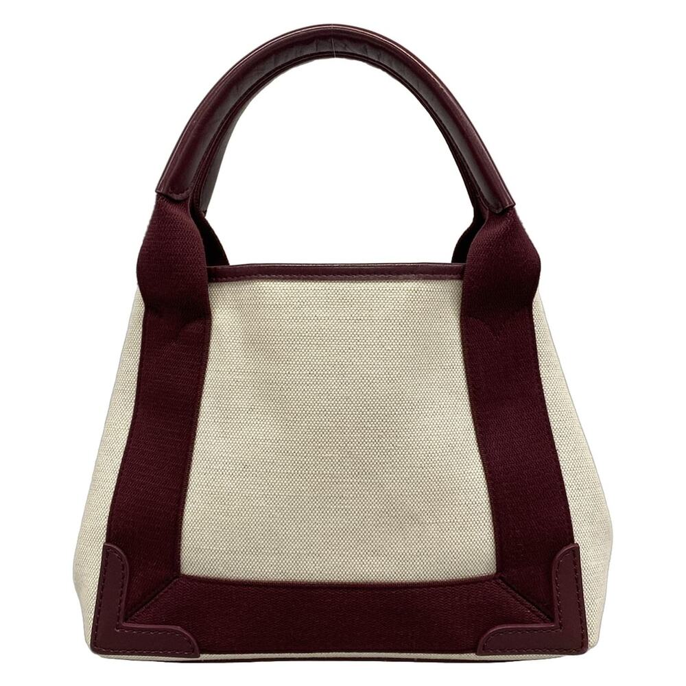Balenciaga Navy Cabas XS Tote Bag 390346 Cream Bordeaux Canvas Leather - Picture 3 of 15
